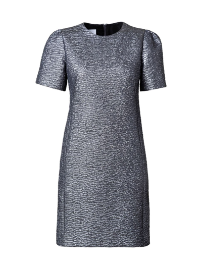 Akris Punto Metallic 3-d Jacquard Dress In Slate