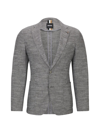 Hugo Boss Men's Micro-pattern Slim-fit Jacket In A Cotton Blend In Silver