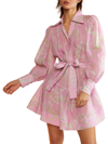 Cynthia Rowley Women's Floral Belted Shirtdress In Light Pink