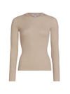 Michael Kors Women's Hutton Ribbed Cashmere Sweater In Oatmeal