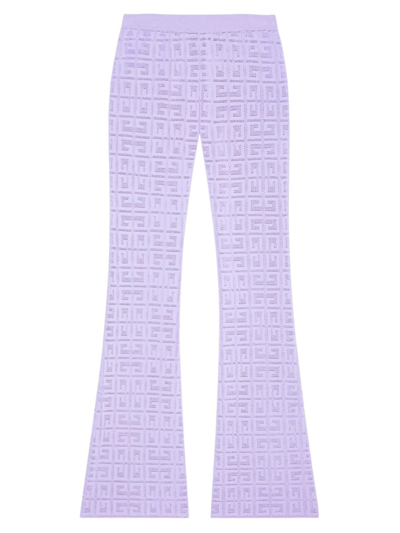 Givenchy 4g Jacquard Flared Pants In Purple