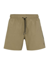 Hugo Boss Recycled-material Swim Shorts With Signature Stripe And Logo In Green