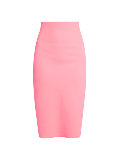 Victoria Beckham Vb Body High-rise Knit Midi Skirt In Pink