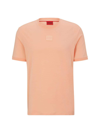 Hugo Cotton-jersey T-shirt With Tonal Logo Badge In Light Red