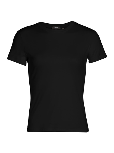 Theory Women's Tiny Short-sleeve Cotton Tee In Black