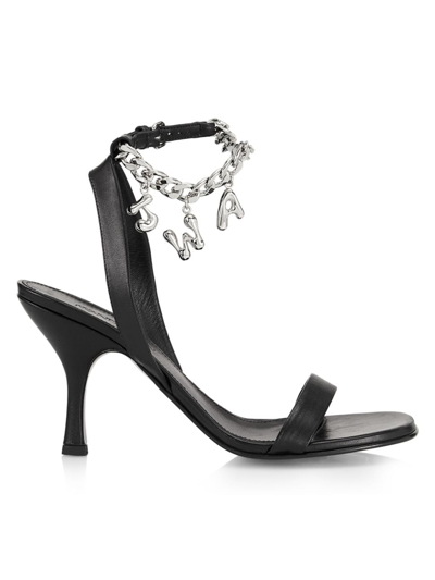 Jw Anderson Women's Leather Charm Sandals In Black