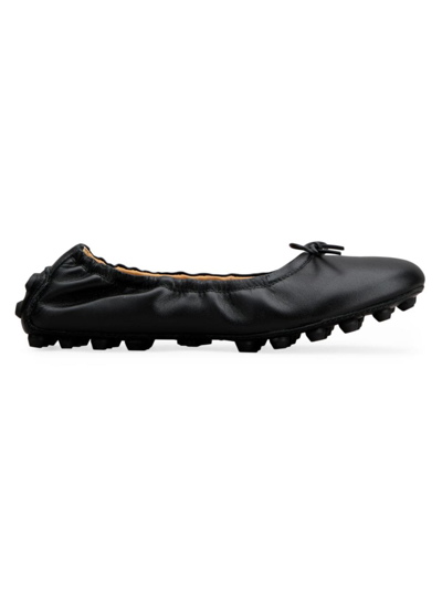 Tod's 10mm Ballerina Des Gommini Leather Flats In Black