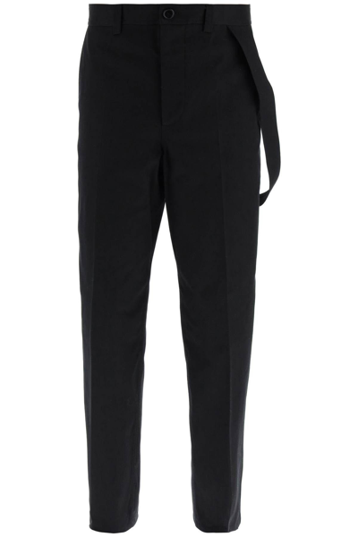 Burberry Man Black Cotton Wide-leg Pant