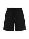 HUGO BOSS MEN'S SWIM SHORTS IN QUICK-DRYING FABRIC WITH EMBROIDERED LOGO