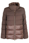 Woolrich Luxe Puffy Zipped Padded Jacket In Soil Brown