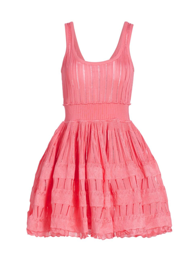 Alaïa Women's Pleated Crinoline Minidress In Rose