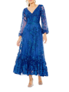 MAC DUGGAL WOMEN'S EMBROIDERED FLORAL PUFF-SLEEVE GOWN