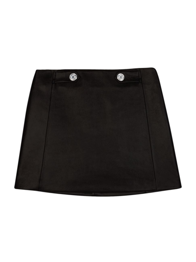 Maje Button-detail Mini Skirt In Noir / Gris