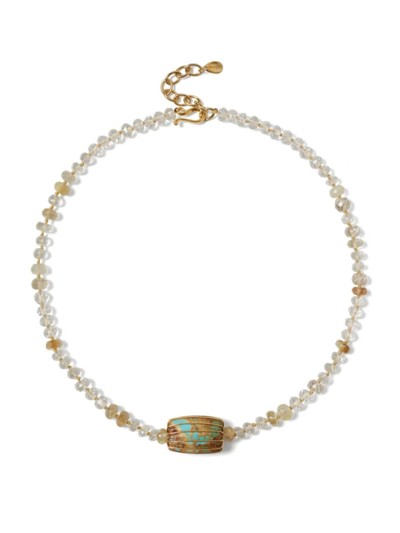 Chan Luu Women's 18k Gold-plated, Turquoise & Multi-quartz Bead Necklace In Turquoise Mix