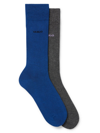Hugo Boss Two-pack Of Socks In A Cotton Blend In Dark Blue