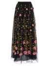 GIAMBATTISTA VALLI FLORAL EMBROIDERY SKIRT SKIRTS BLACK