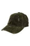 San Diego Hat Distressed Corduroy Baseball Cap In Olive