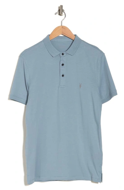Allsaints Vidal Polo Shirt In Dusty Blue