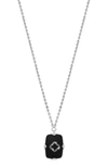 Lois Hill Sterling Silver Matte Black Onyx & Brown Diamond Pendant Necklace In Charcoal Black/ Silver