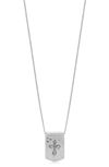 LOIS HILL STERLING SILVER DIAMOND CROSS TAG PENDANT NECKLACE