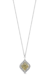 Lois Hill 18k Gold & Sterling Silver Diamond Filigree Pendant Necklace In Gold/ Silver
