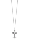 LOIS HILL STERLING SILVER DIAMOND EDGE CROSS PENDANT NECKLACE