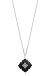 Lois Hill Sterling Silver Black Onyx & Brown Diamond Pendant Necklace In Charcoal Black/ Silver