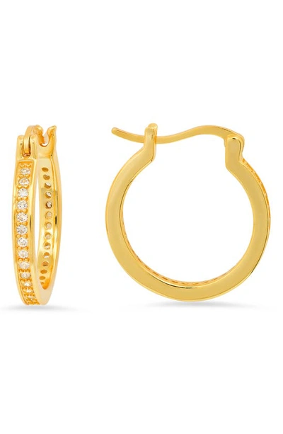 Queen Jewels Cz Hoop Earrings In Gold
