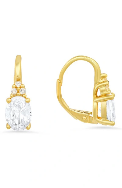 Queen Jewels Leverback Earrings In Gold