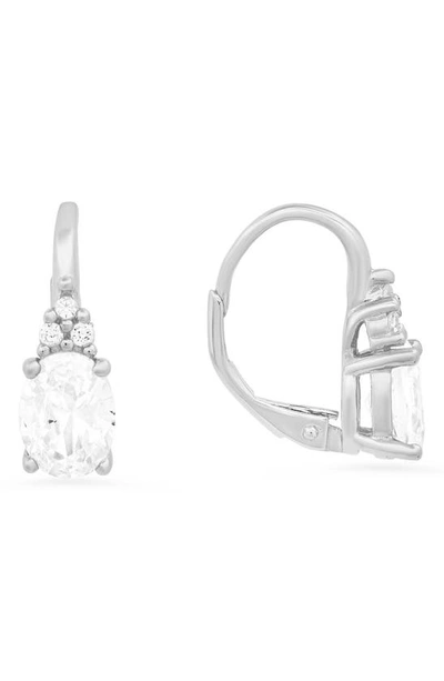 Queen Jewels Leverback Earrings In Silver