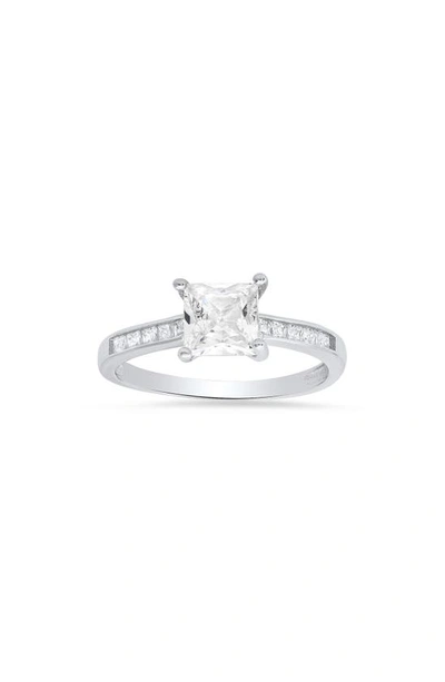 Queen Jewels Sterling Silver Princess Cut Cubic Zirconia Solitaire Ring
