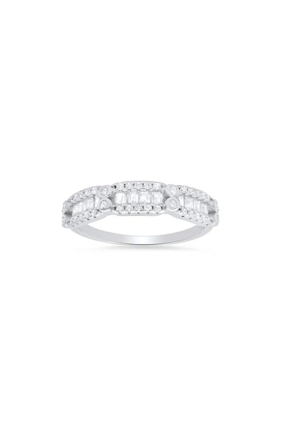 Queen Jewels Cz Band Ring In Silver