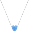 Queen Jewels Opal Heart Necklace In Blue Opal/silver