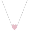 Queen Jewels Opal Heart Necklace In Pink Opal/silver