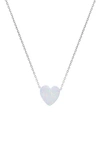 Queen Jewels Opal Heart Necklace In Opal/silver