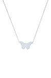 Queen Jewels Opal Butterfly Necklace In Opal/silver