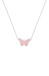 Queen Jewels Opal Butterfly Necklace In Pink Opal/silver