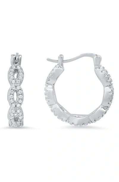 Queen Jewels Sterling Silver Cubic Zirconia Hoop Earrings