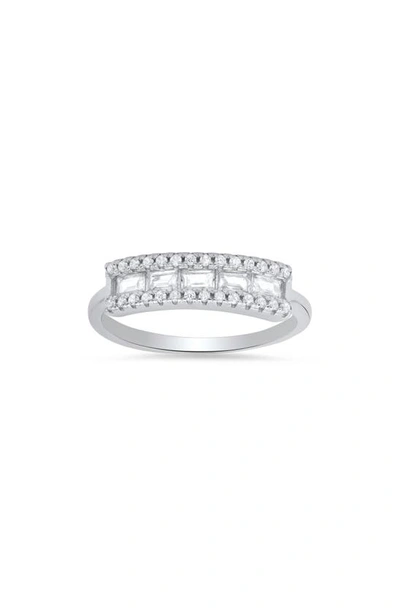 Queen Jewels Cz Band Ring In Silver