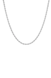 QUEEN JEWELS STERLING SILVER ITALIAN ROPE CHAIN NECKLACE