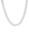 Queen Jewels Thick Italian Curb Chain Necklace In Silver