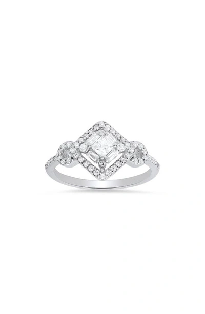 Queen Jewels Cz Halo Ring In Silver