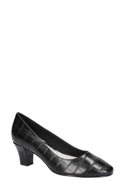 Easy Street Ballari Round Toe Pump In Black Croco