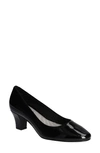 Easy Street Ballari Womens Patent Almond Toe Pumps In Black Patent