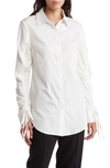 Patrizia Luca Ruched Sleeve Button-up Shirt In White