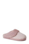 Dearfoams Dahlia Faux Fur Lined Scuff Slipper In Pale Mauve