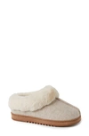 Dearfoams Chloe Faux Fur Trim Clog Slipper In Oatmeal Heather