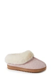 Dearfoams Chloe Faux Fur Trim Clog Slipper In Pale Mauve