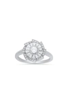 Queen Jewels Sterling Silver Cubic Zirconia Halo Ring In Silver