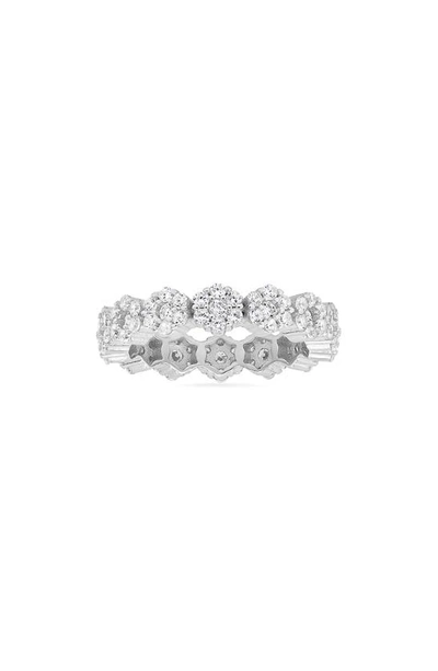 Queen Jewels Floral Cz Ring In Silver